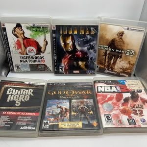 Playstation 3 Lot of Games Iron Man, Guitar Hero, PGA Tour, & More
